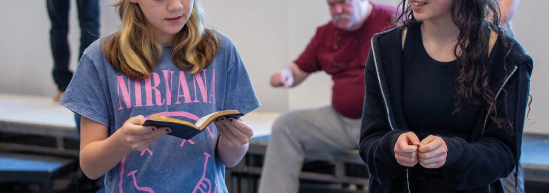 Bea Glancy in rehearsals for The Book Thief